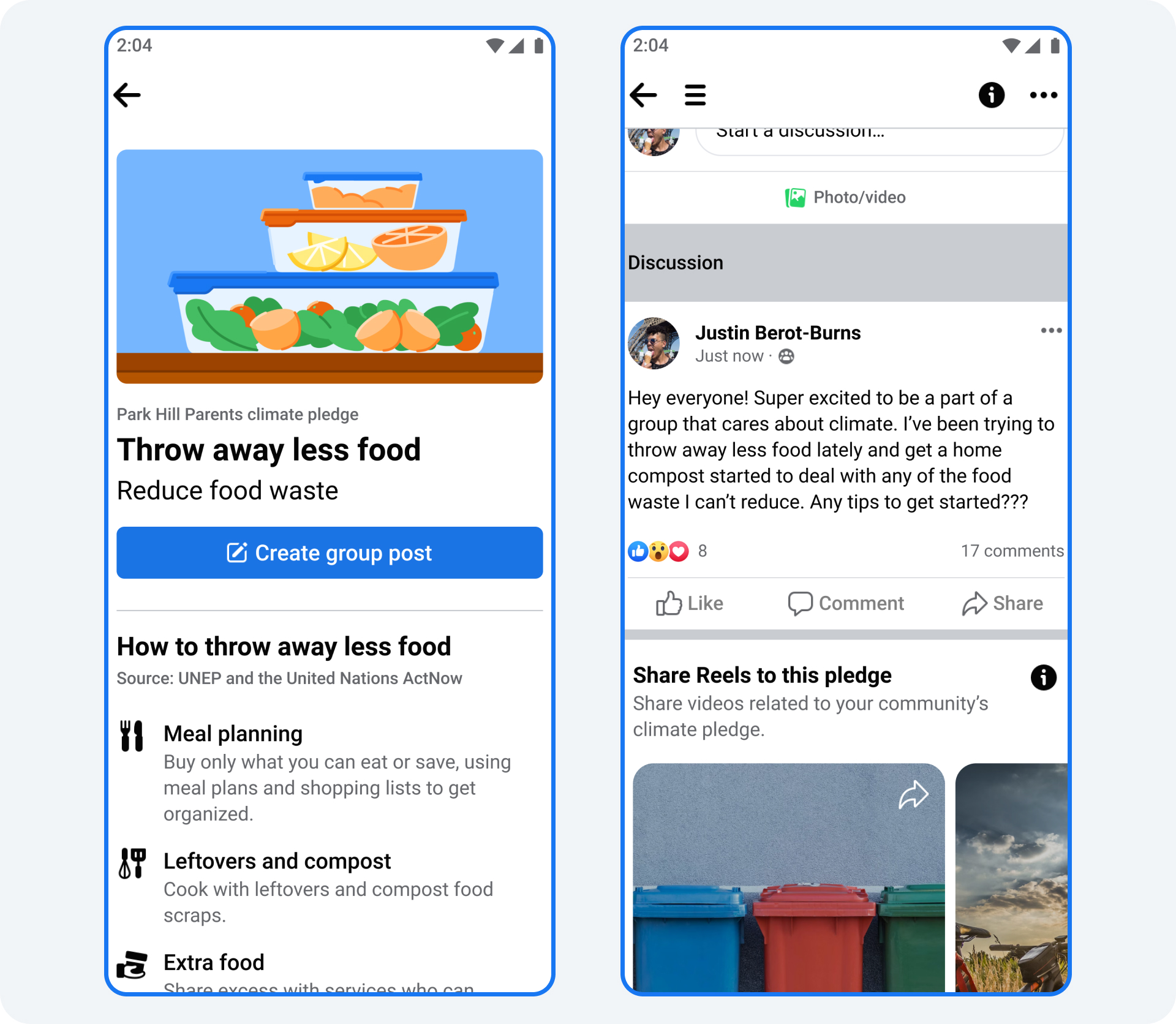 An image showing a Climate Pledge and the discussion about it.